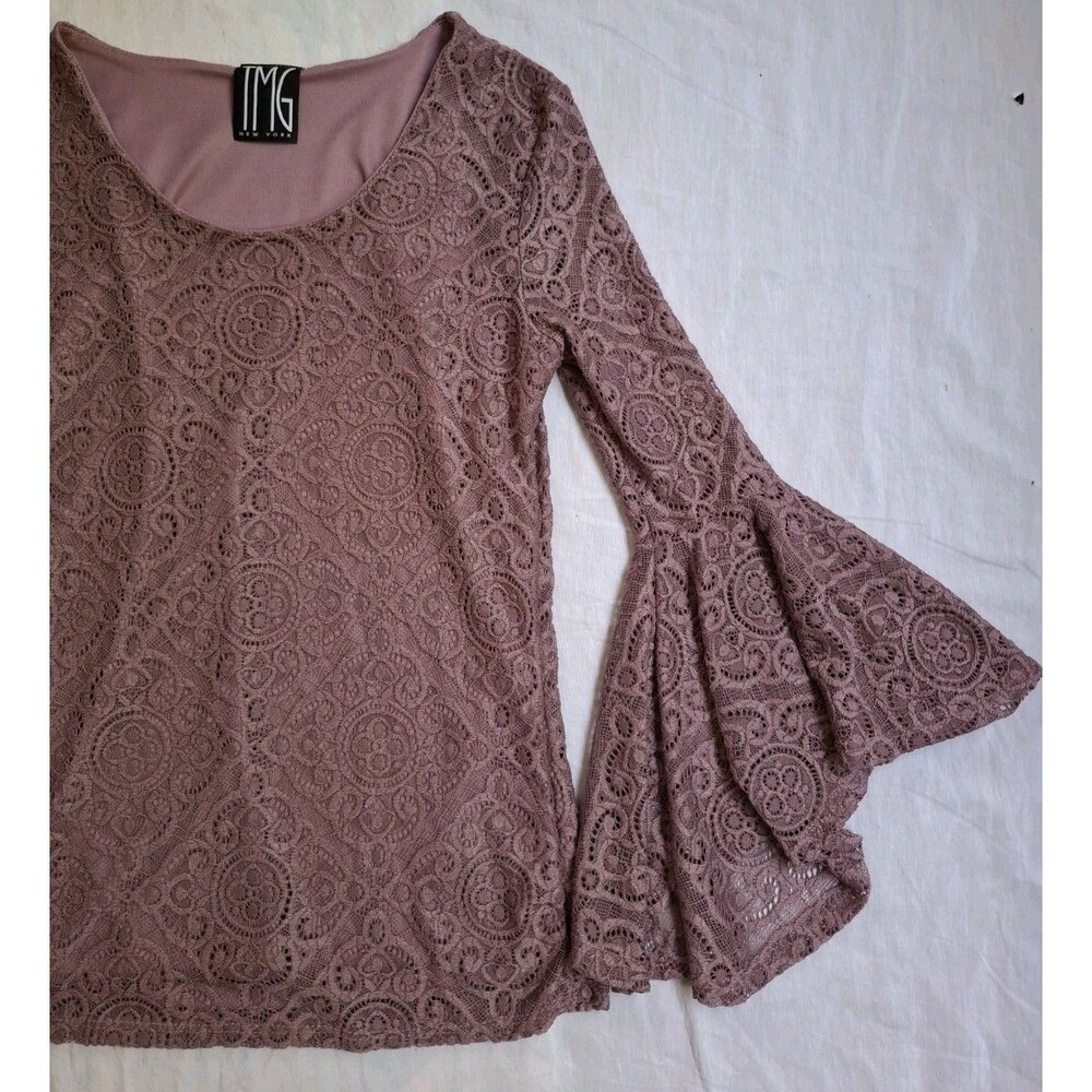 Y2K TMG New York Fairycore Lace Whimsigoth Romantic Bell Sleeve Women's Small - Picture 4 of 15